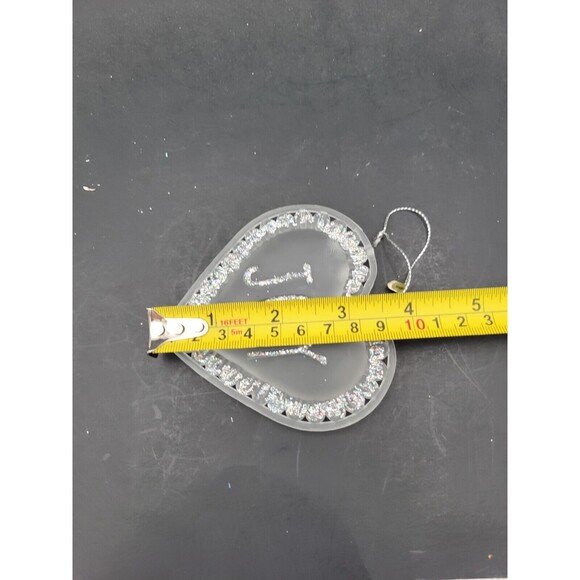 Lot Of 5 Acrylic Iridescent Silver Glitter Ornaments Noel Joy Frosted Tassels - Picture 8 of 8